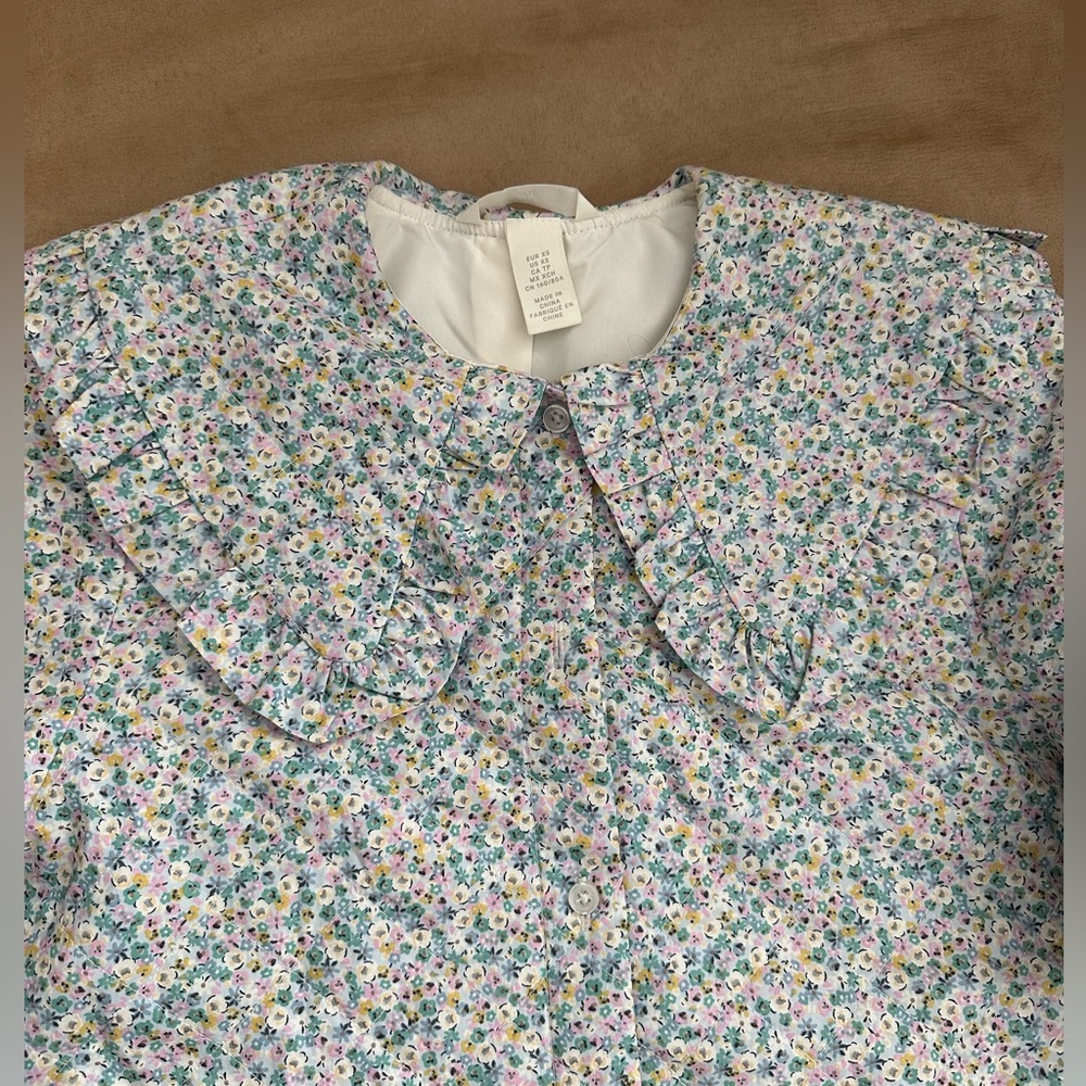 🔔H&M Floral Patterned Jacket with Ruffled Collar - Picture 2 of 7